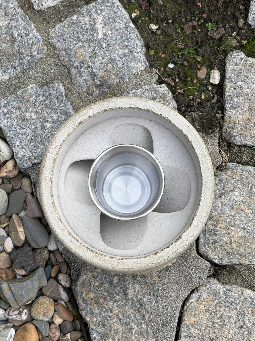 Tischkamin Grau inkl. Glas