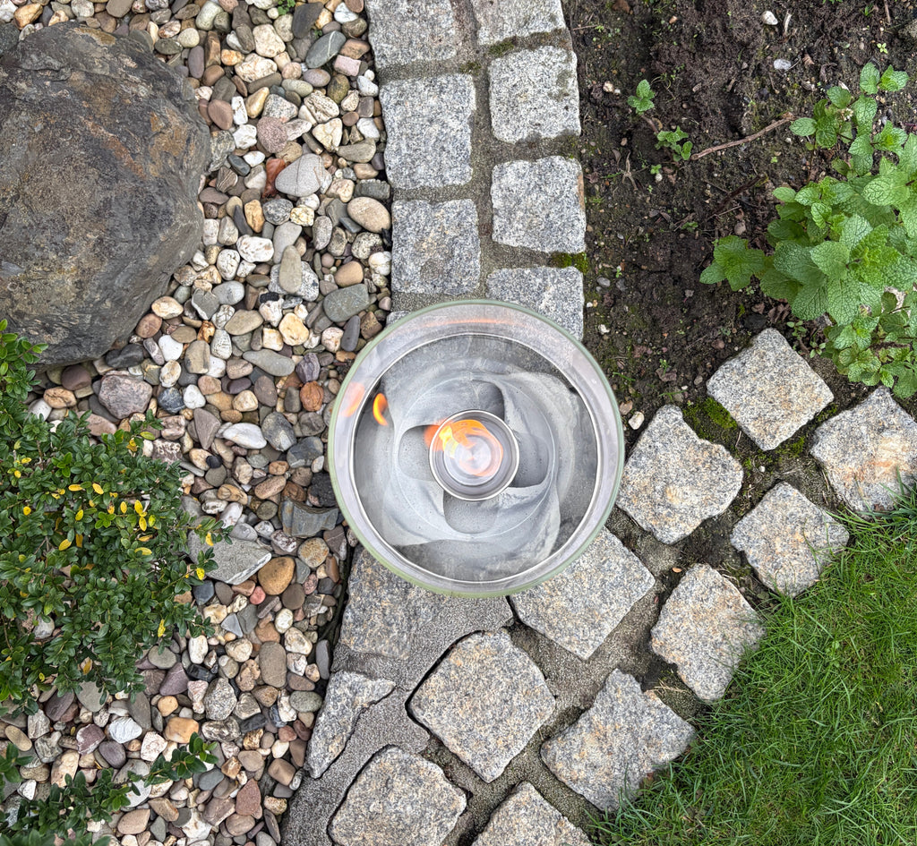 Tischkamin Grau inkl. Glas