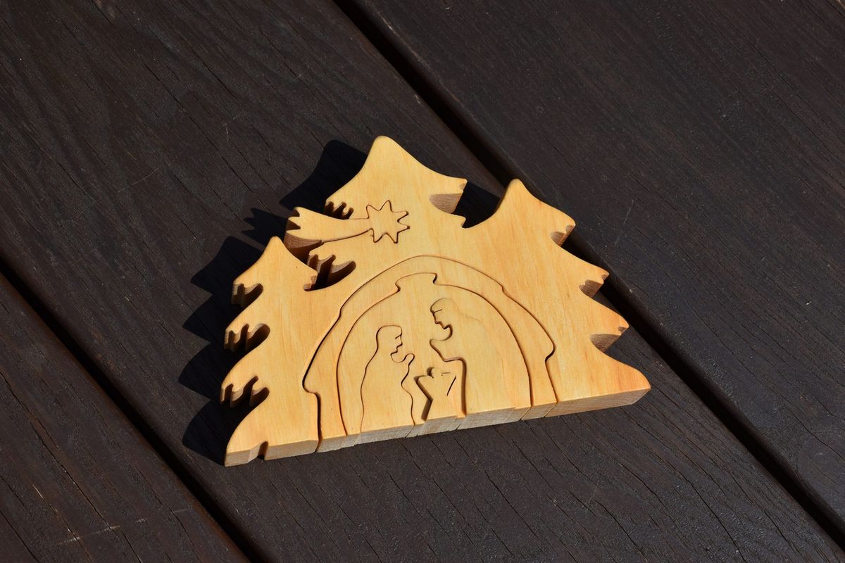 Schlichte Erlen Weihnachtskrippe