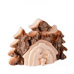 Verstellbare Weihnachtskrippe Erle mit Rinde