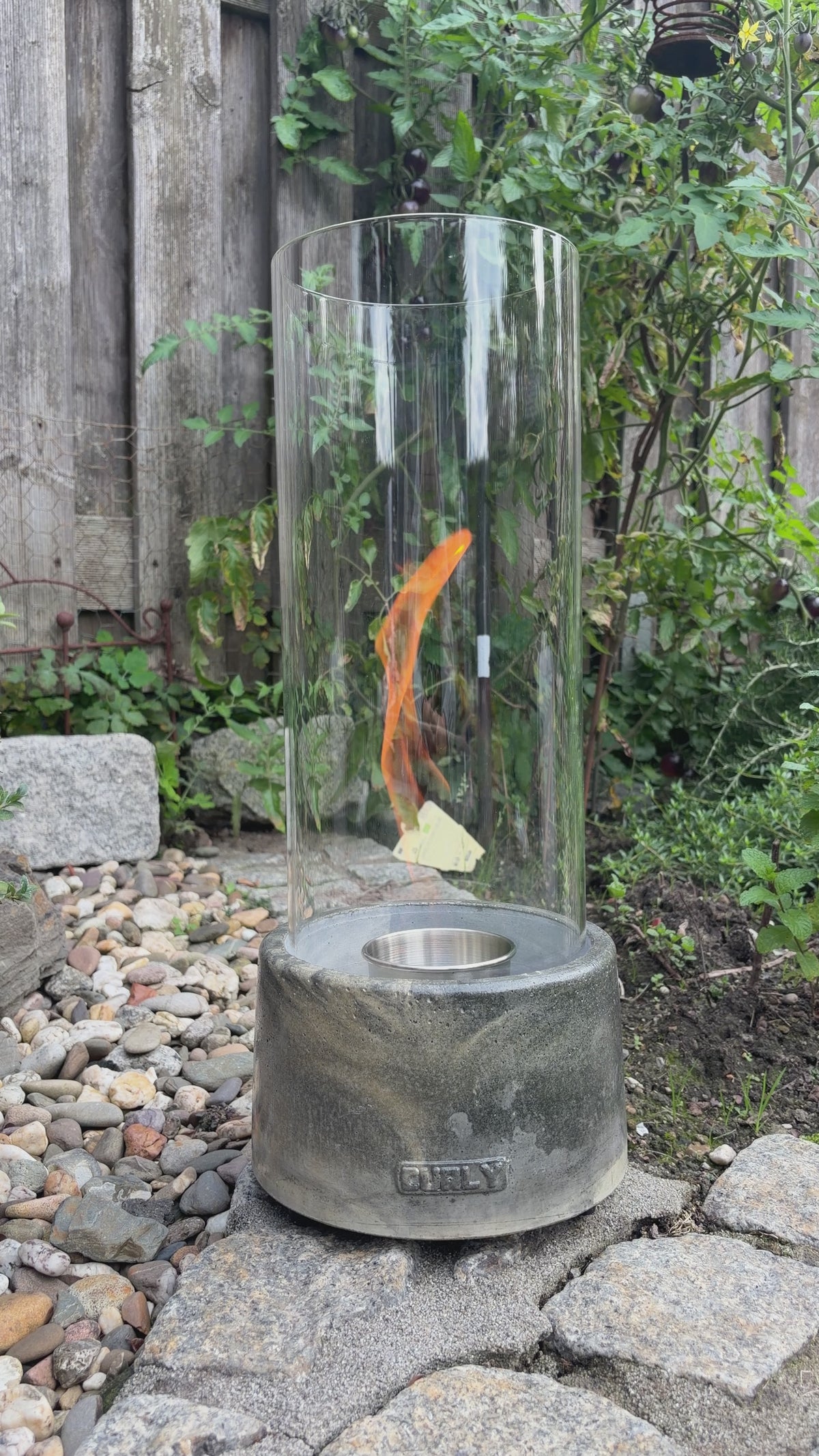 Tischkamin Anthrazit gemasert inkl. Glas